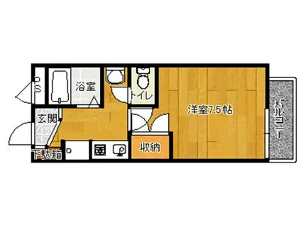 プレズントハウス(1K/1階)の間取り写真