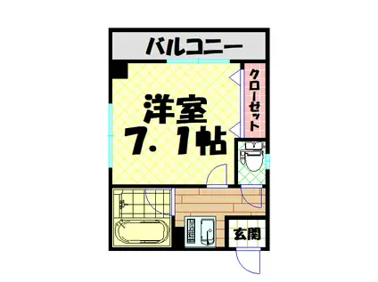 ビガーポリス296同心2丁目KSビル(1K/5階)の間取り写真