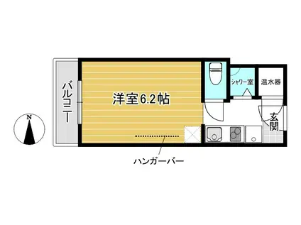 百万遍ハイツ(1K/4階)の間取り写真