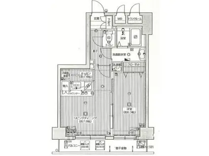 グランド・ガーラ日本橋茅場町(1LDK/5階)の間取り写真