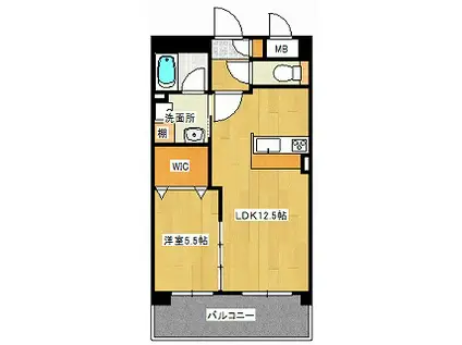 AMITIE(1LDK/2階)の間取り写真