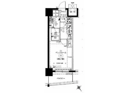 グランフォース横浜伊勢佐木町(1K/6階)の間取り写真