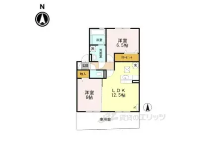 エスポワール(2LDK/1階)の間取り写真