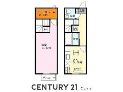 エスポワール西出 守山市金森町(1SDK/1階)の間取り写真