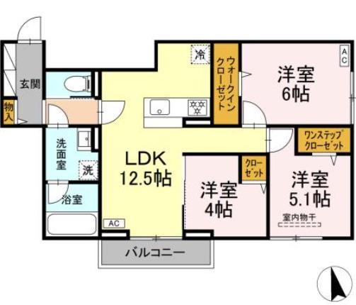 アクシス(3LDK/2階)の間取り写真