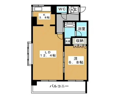 エリューディ船橋本町(1LDK/2階)の間取り写真