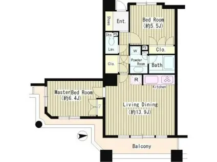 石神井公園ピアレス・ザ・タワー(2LDK/8階)の間取り写真