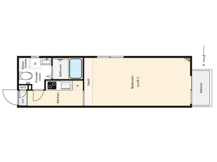ソワイエ(1K/2階)の間取り写真