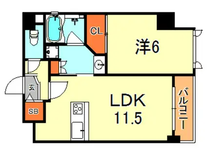 LAFFICE住吉本町(1LDK/2階)の間取り写真