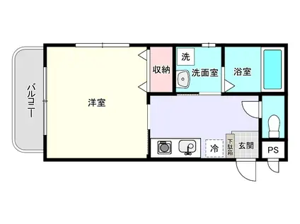 グローブハウス(1K/3階)の間取り写真