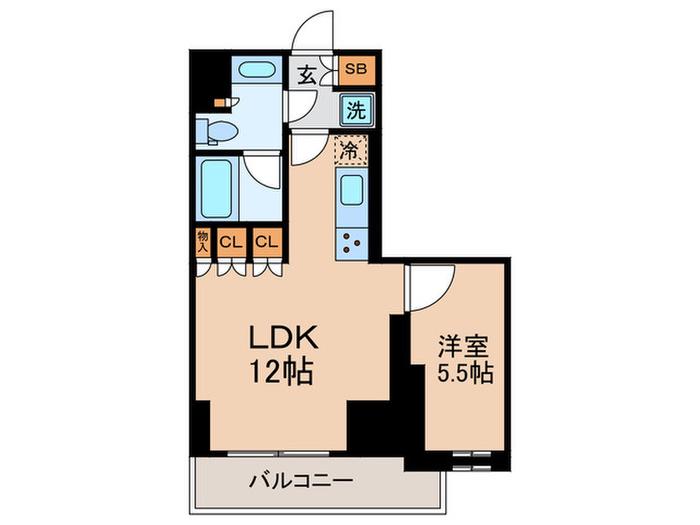 ザ・パークハビオ東長崎(1LDK/3階)の間取り写真