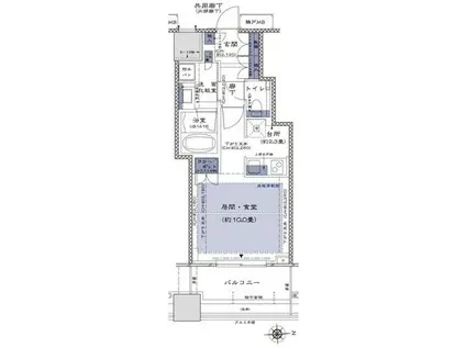 武蔵野タワーズスカイクロスタワー(1K/8階)の間取り写真