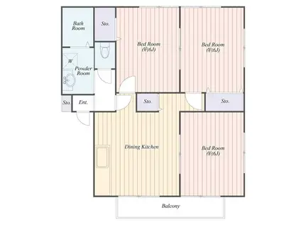 LSY-71 第2ひまわりハイツ(3LDK/2階)の間取り写真