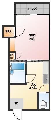 ガーデンハウス片淵(1DK/1階)の間取り写真