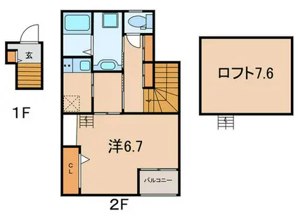 あんしん東垂水(ワンルーム/2階)の間取り写真