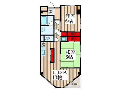 エマーレ与野本町(2LDK/2階)の間取り写真