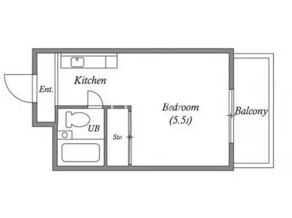 ネットワークジャパンII(1K/3階)の間取り写真