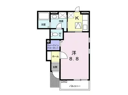 カルム中庭(1K/1階)の間取り写真
