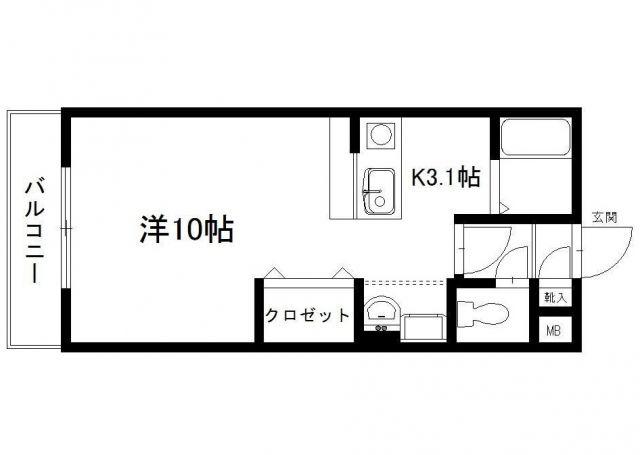 VEIN(1K/4階)の間取り写真