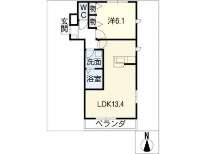 ルミナスコート(1LDK/1階)の間取り写真