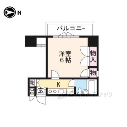 ルピエ四条(ワンルーム/3階)の間取り写真