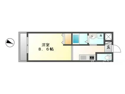 シャインキャッスル(1K/1階)の間取り写真