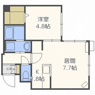 グランメールTS本郷9(1LDK/1階)の間取り写真