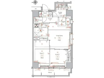 SYNEX UUENO-MATSUGAYA(2LDK/10階)の間取り写真