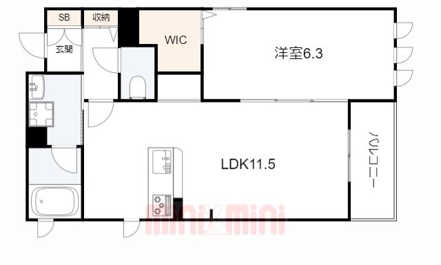 SHAMAISON BONHEUR(1LDK/2階)の間取り写真
