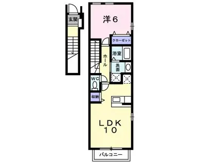 エスプワール(1LDK/2階)の間取り写真
