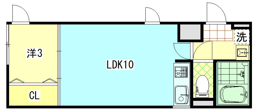 ハートコート柏木(1LDK/2階)の間取り写真