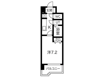 サンヴァーリオ新田駅前VI(1K/7階)の間取り写真