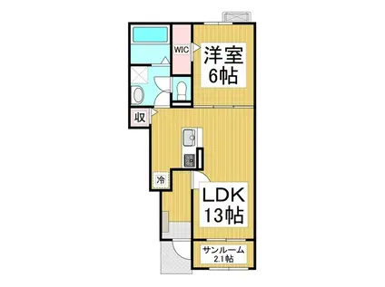 グリーン コンフォート(1LDK/1階)の間取り写真
