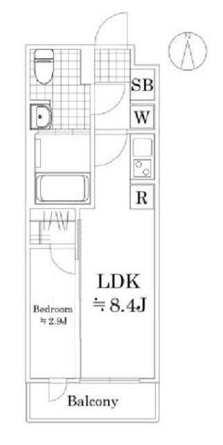 ラフィスタ鷺ノ宮(1LDK/3階)の間取り写真