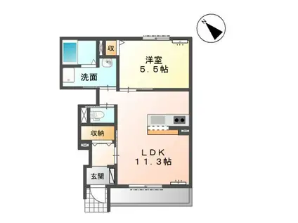 サンライズII(1LDK/1階)の間取り写真