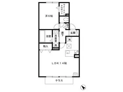 FLORAII(1LDK/1階)の間取り写真