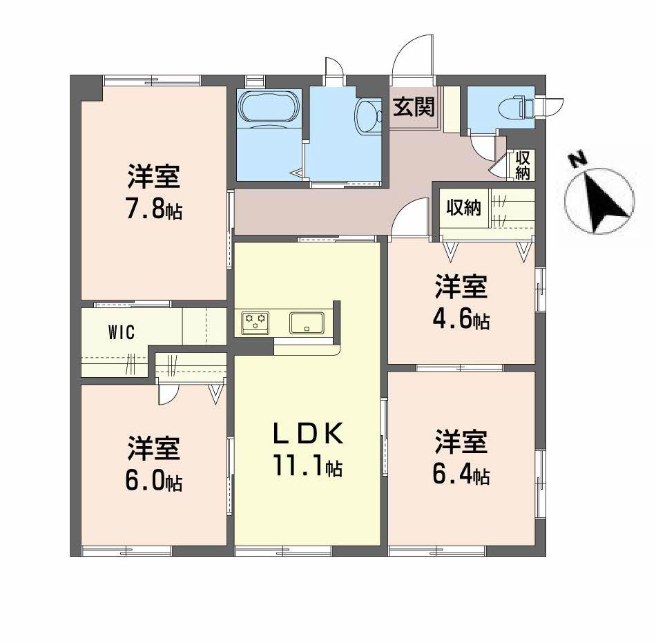 オレンジアークエクシア(4LDK/1階)の間取り写真