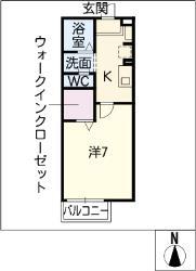 アビエント(1K/2階)の間取り写真