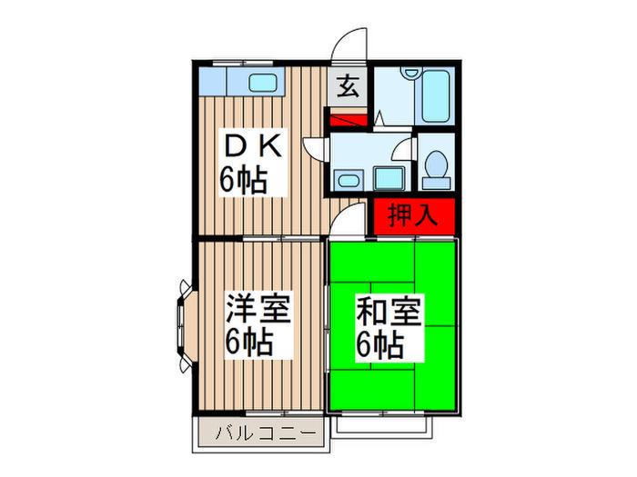 ハイツトピア(2DK/2階)の間取り写真