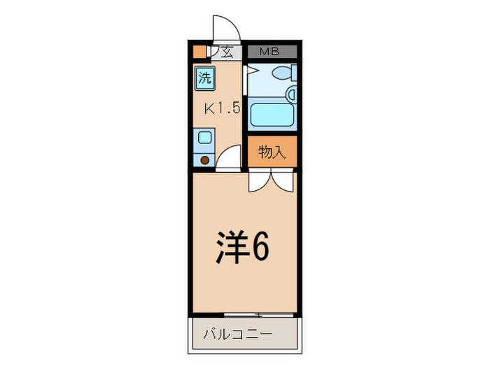 エミネント二子玉川(1K/1階)の間取り写真