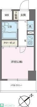 ベルトピア新松戸第2(1K/4階)の間取り写真