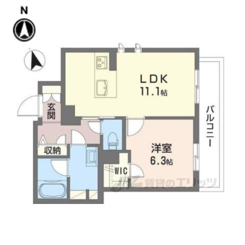 ゴードヴィラ(1LDK/1階)の間取り写真