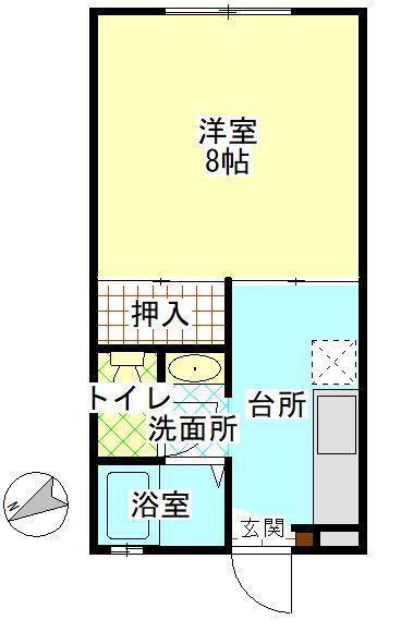 エスポワールあすか(1K/1階)の間取り写真