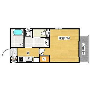 KTIレジデンス寝屋川III(1K/1階)の間取り写真