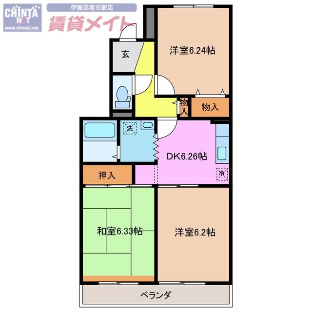 TORANO城西(3DK/2階)の間取り写真