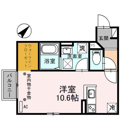 レグレス野村(ワンルーム/2階)の間取り写真