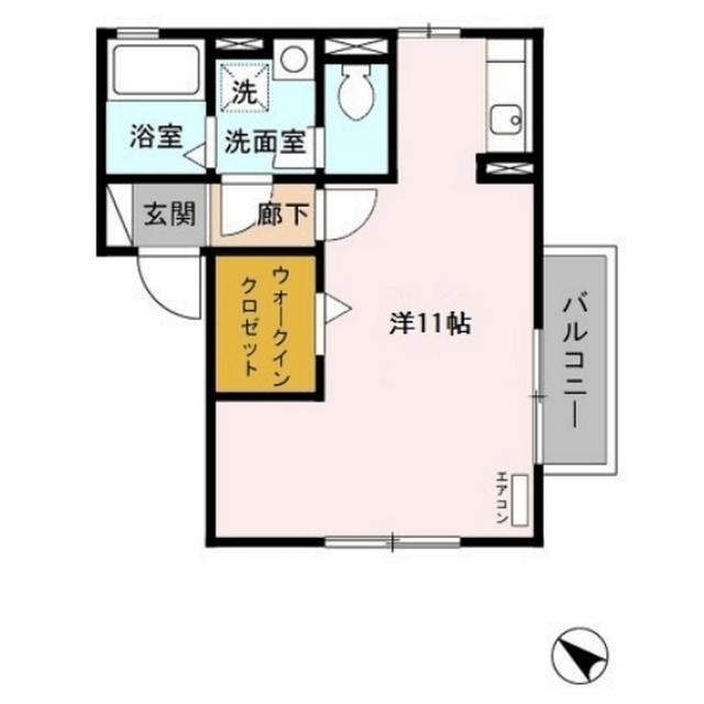 コンフォールII(ワンルーム/2階)の間取り写真