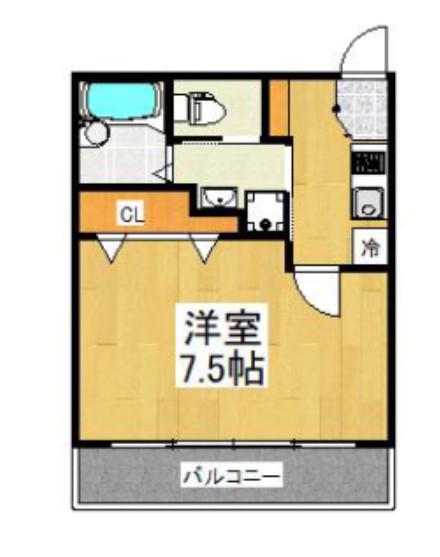 月村マンション1(1K/1階)の間取り写真