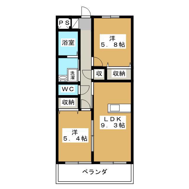 マンションコンセルジュ(2LDK/2階)の間取り写真