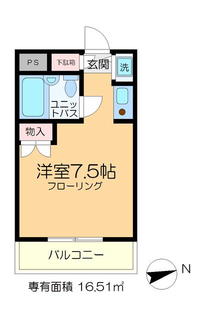 トップ金町(ワンルーム/3階)の間取り写真